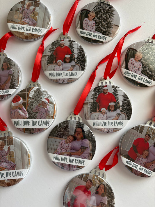 SINGLE CUSTOM PHOTO ORNAMENT