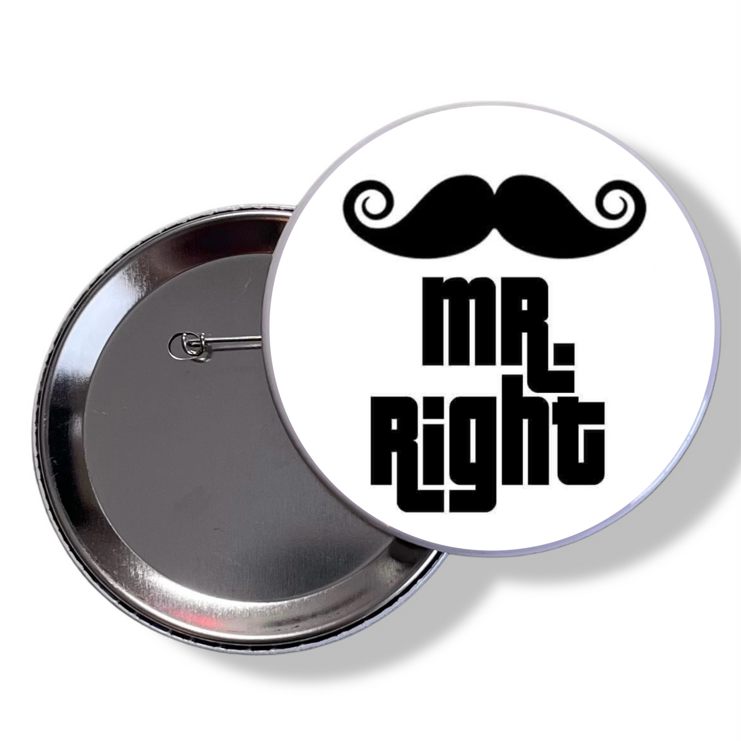 MR RIGHT PIN BACK BUTTON