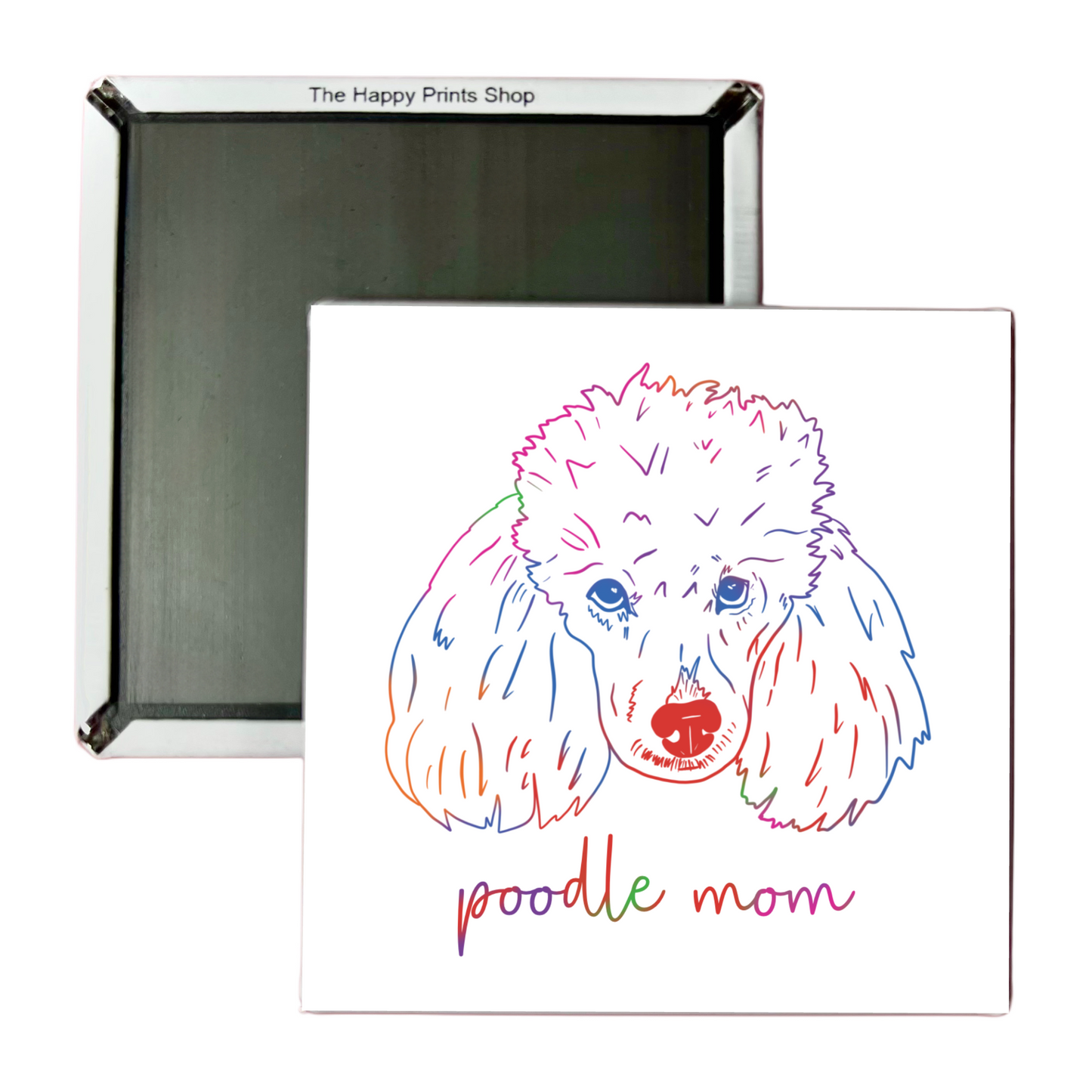 POODLE MOM 2X2 MAGNET