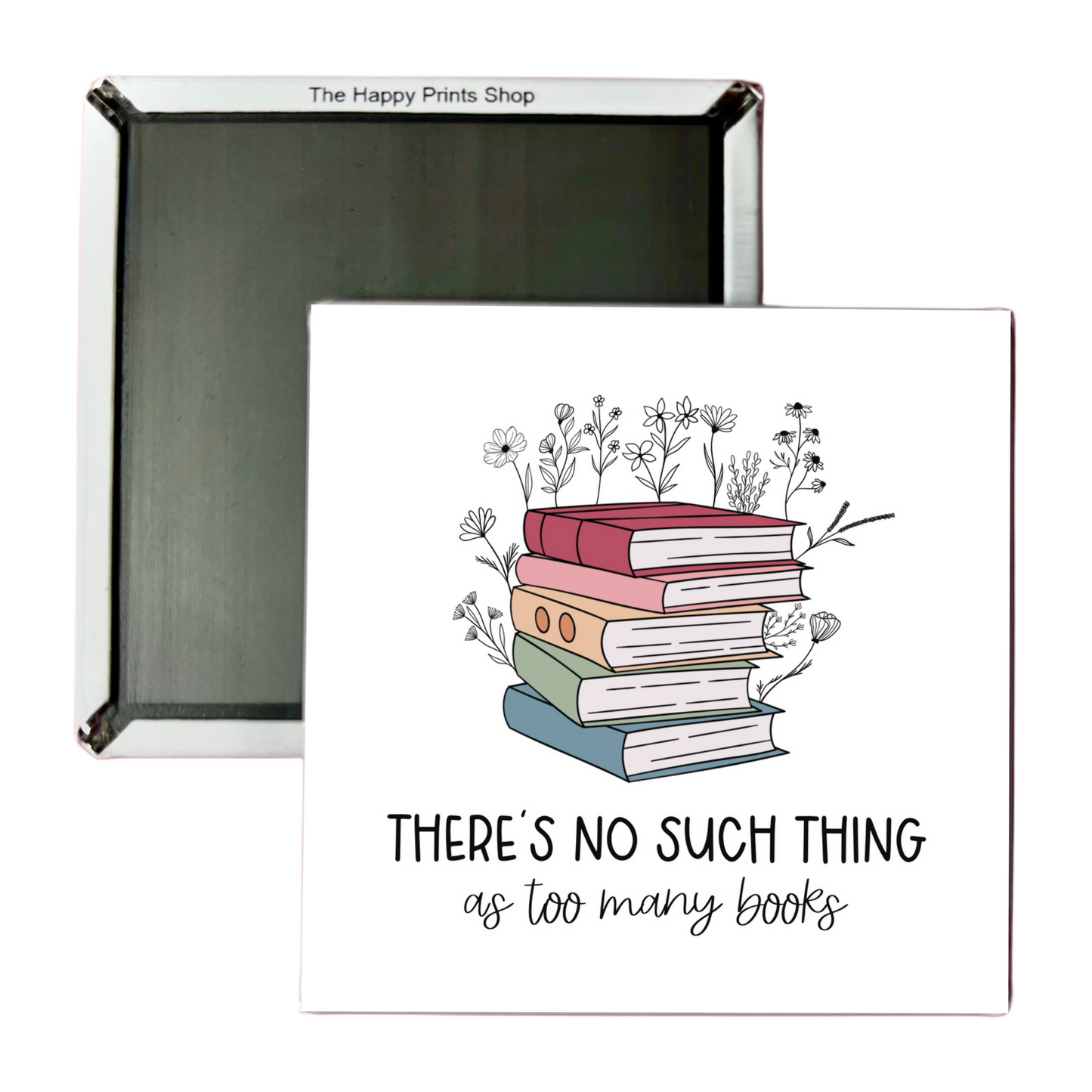 TOO MANY BOOKS 2X2 MAGNET