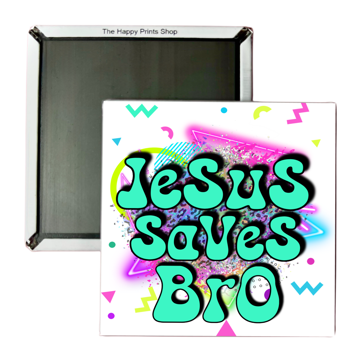 RETRO JESUS SAVES BRO 2X2 MAGNET