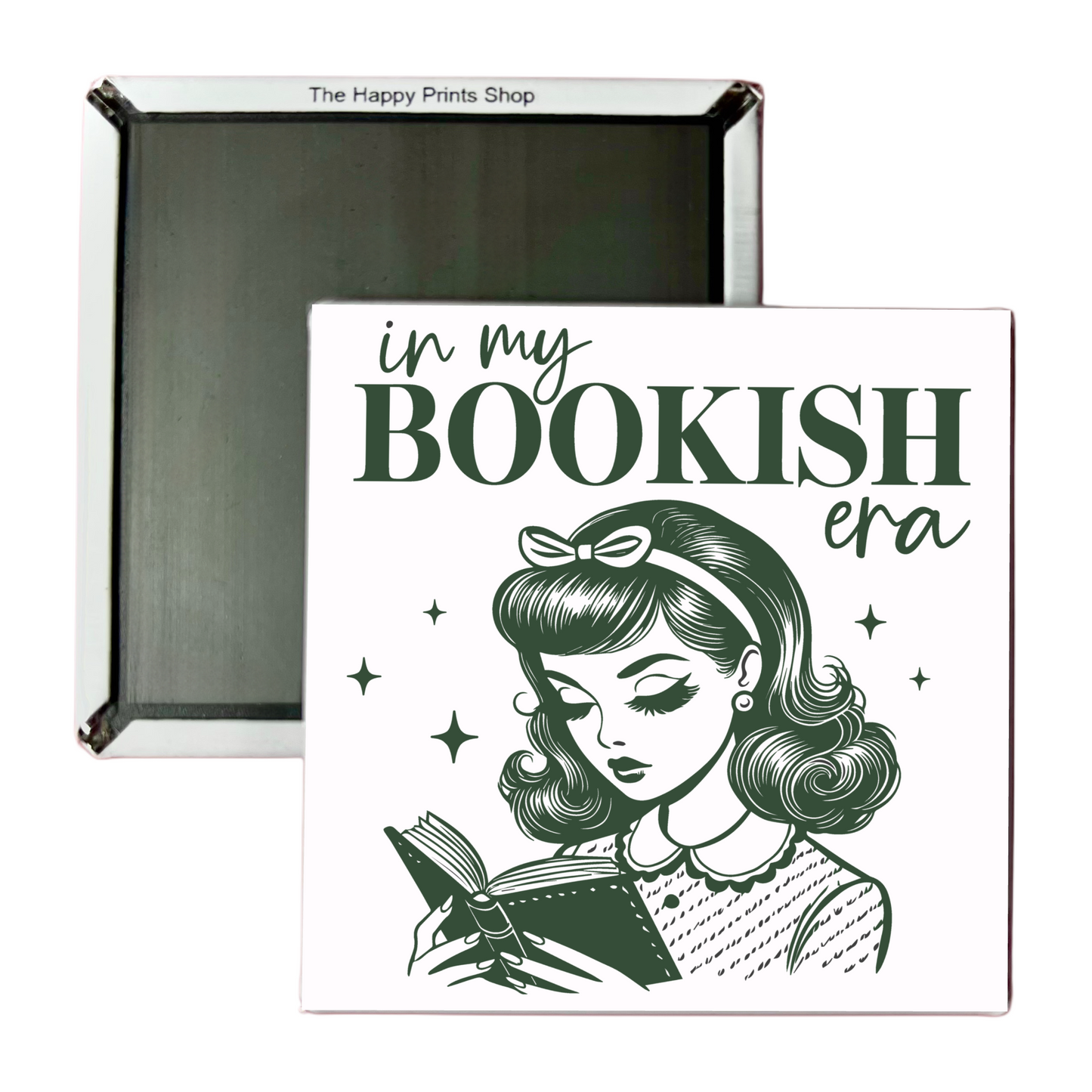 IN MY BOOKISH ERA 2X2 MAGNET