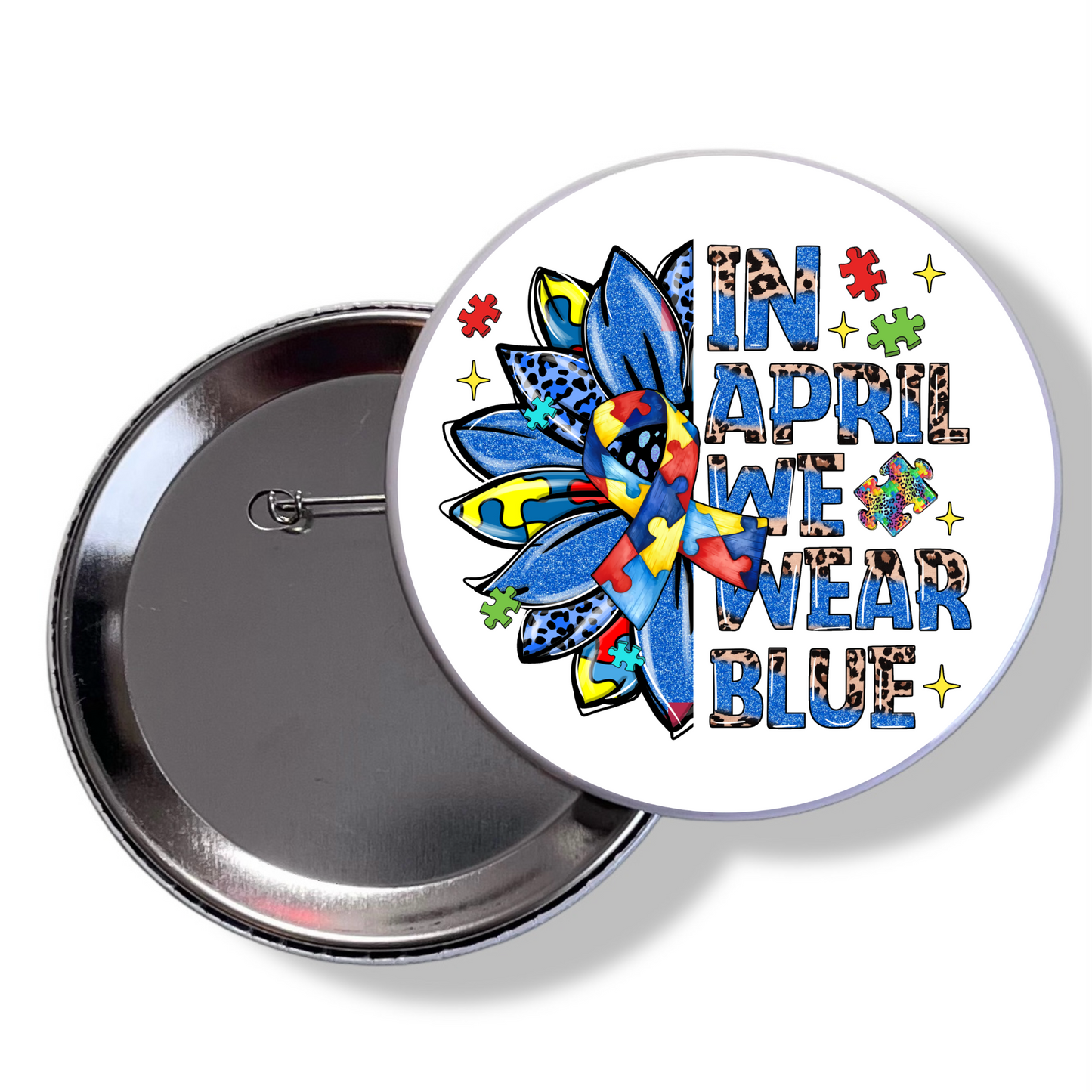 AUTISM AWARENESS PIN BACK BUTTON