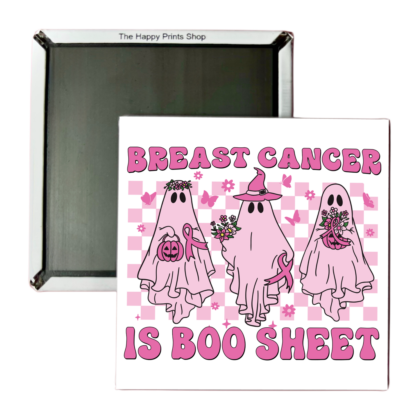 BREAST CANCER IS BOO SHEET 2X2 MAGNET