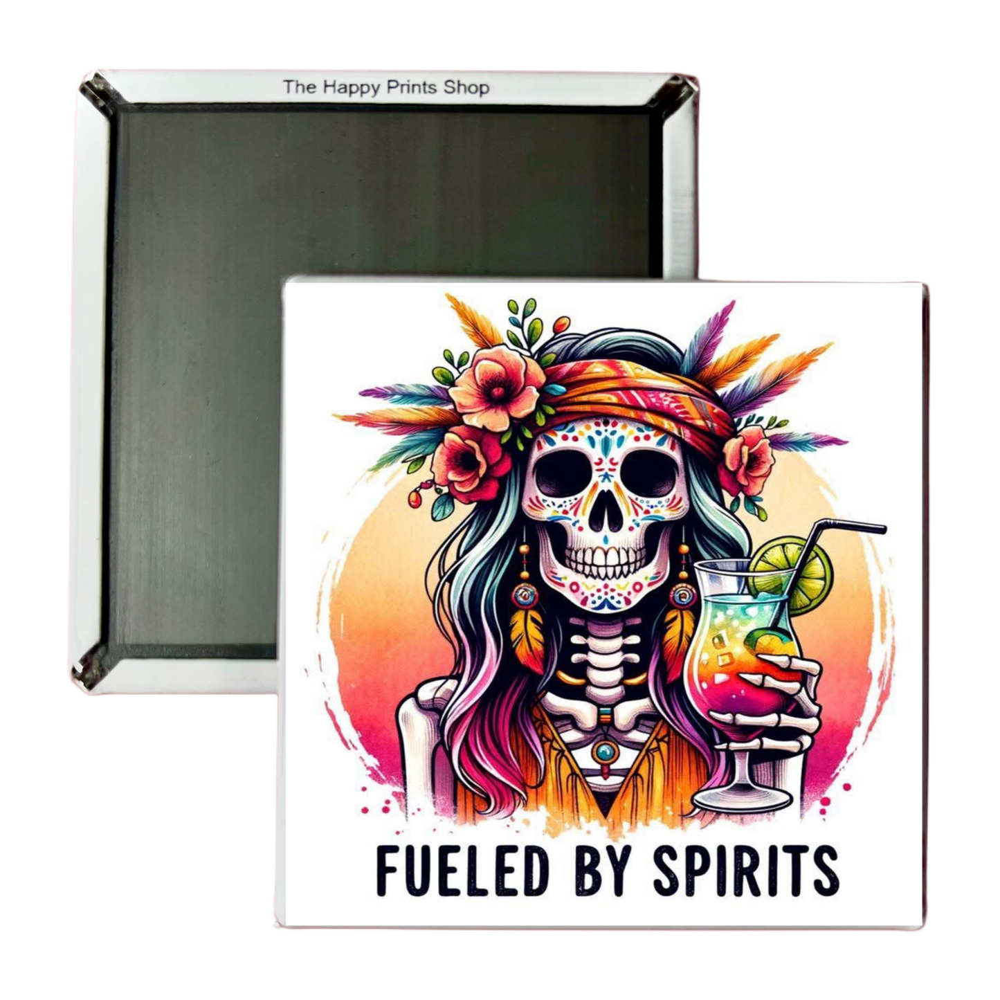 FUELED BY SPIRITS 2X2 MAGNET