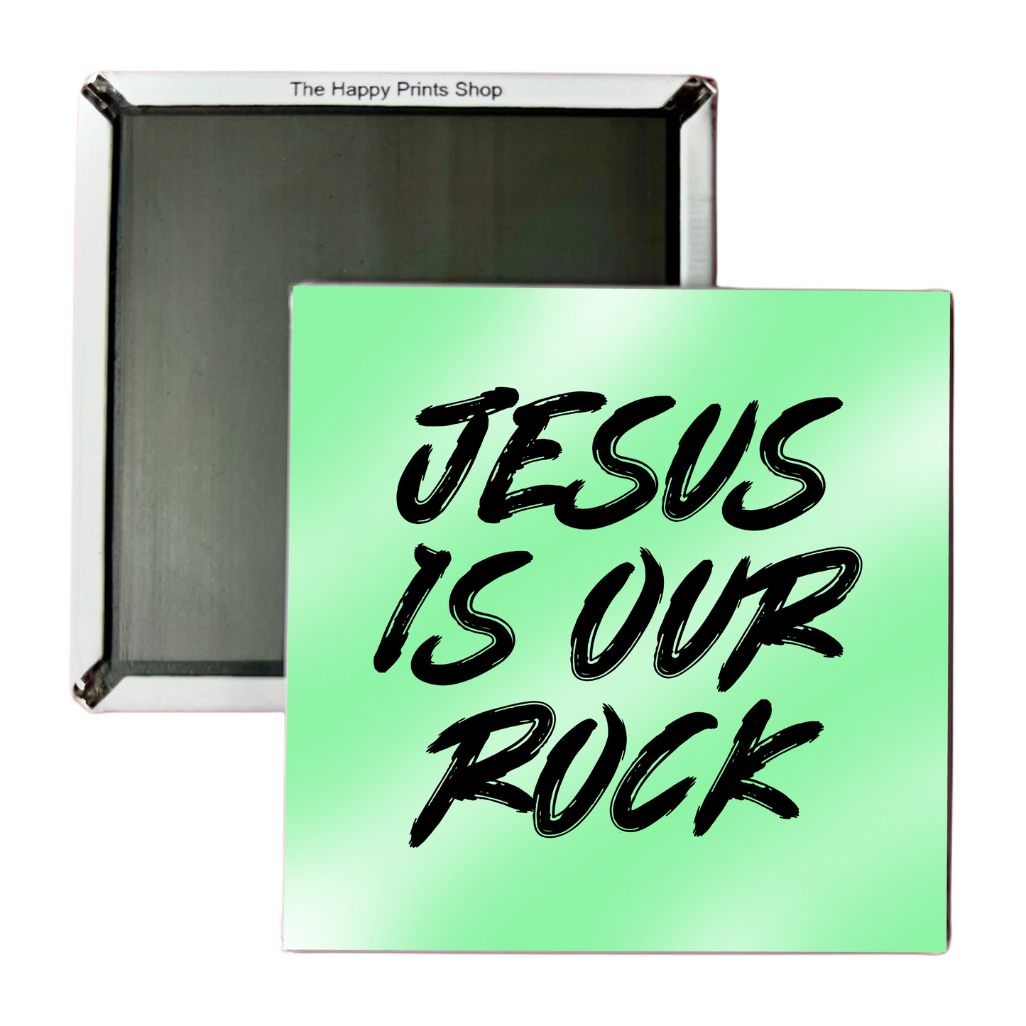 JESUS IS OUR ROCK 2X2 MAGNET