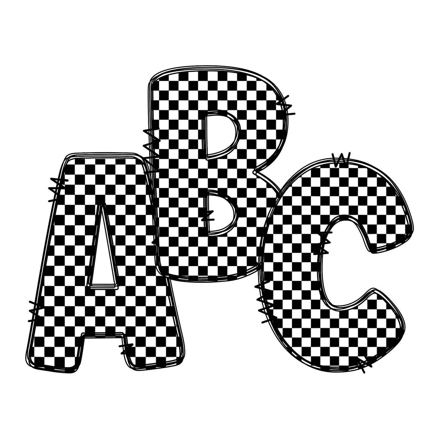 Checkered Alphabet Magnets