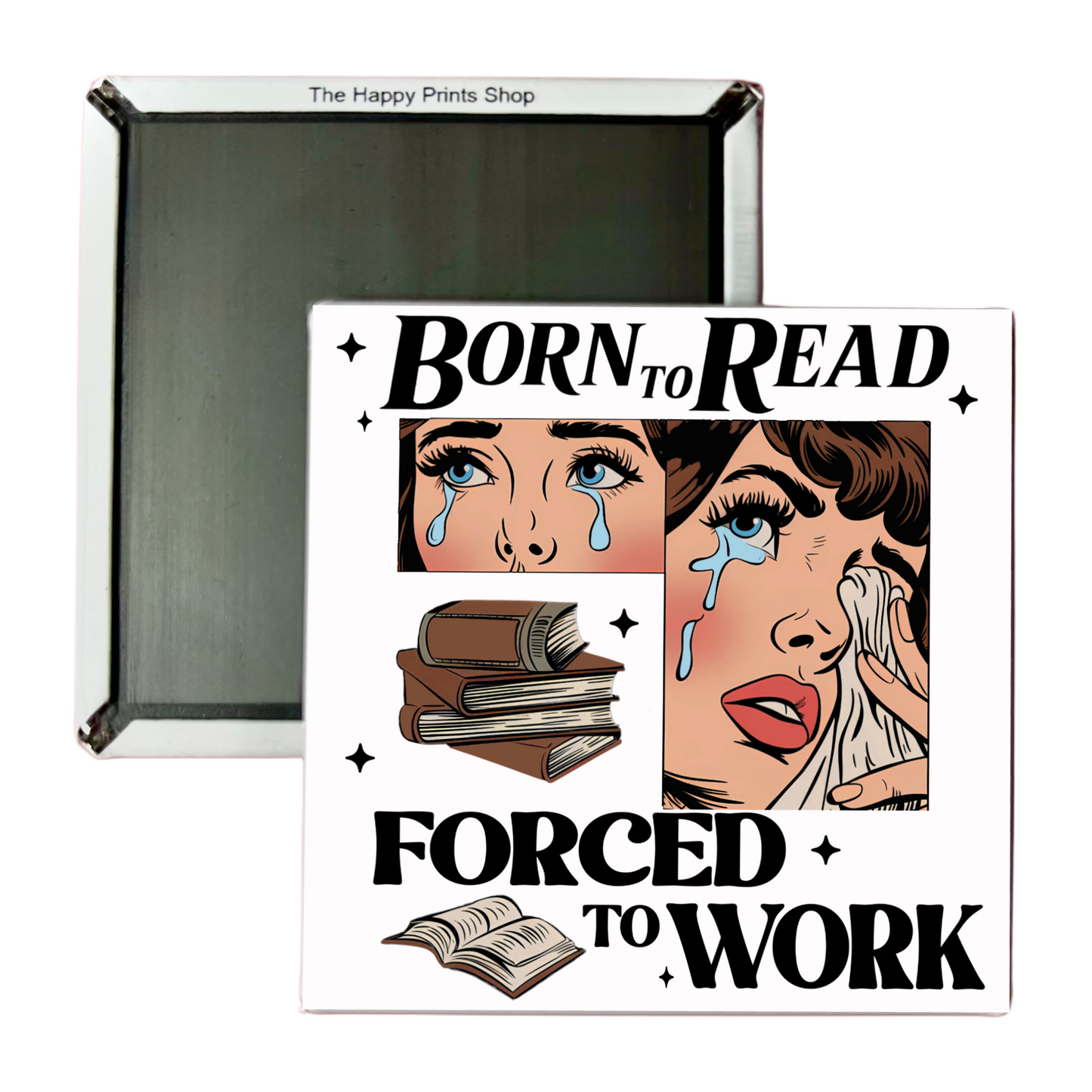 BORN TO READ 2X2 MAGNET
