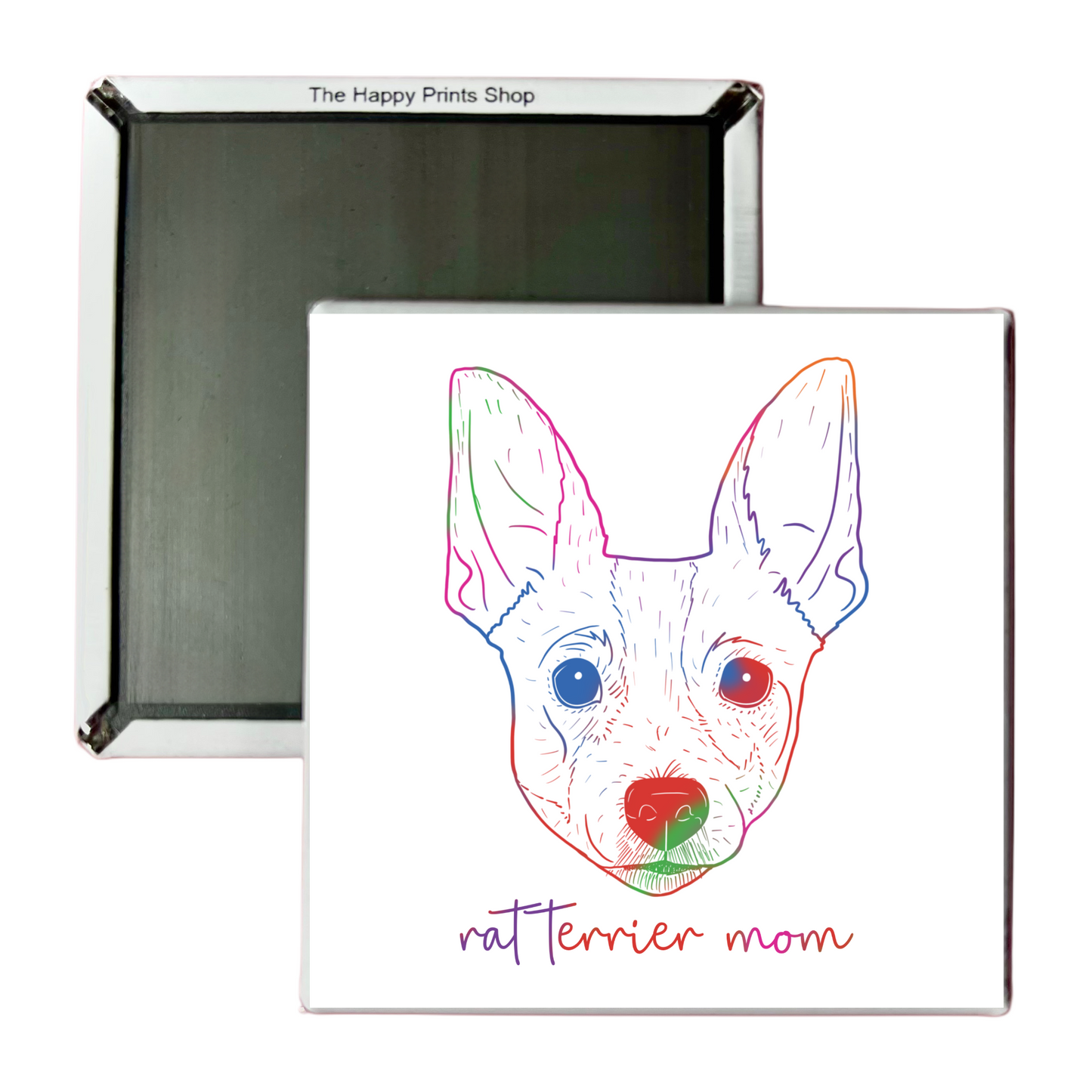 RAT TERRIER MOM 2X2 MAGNET