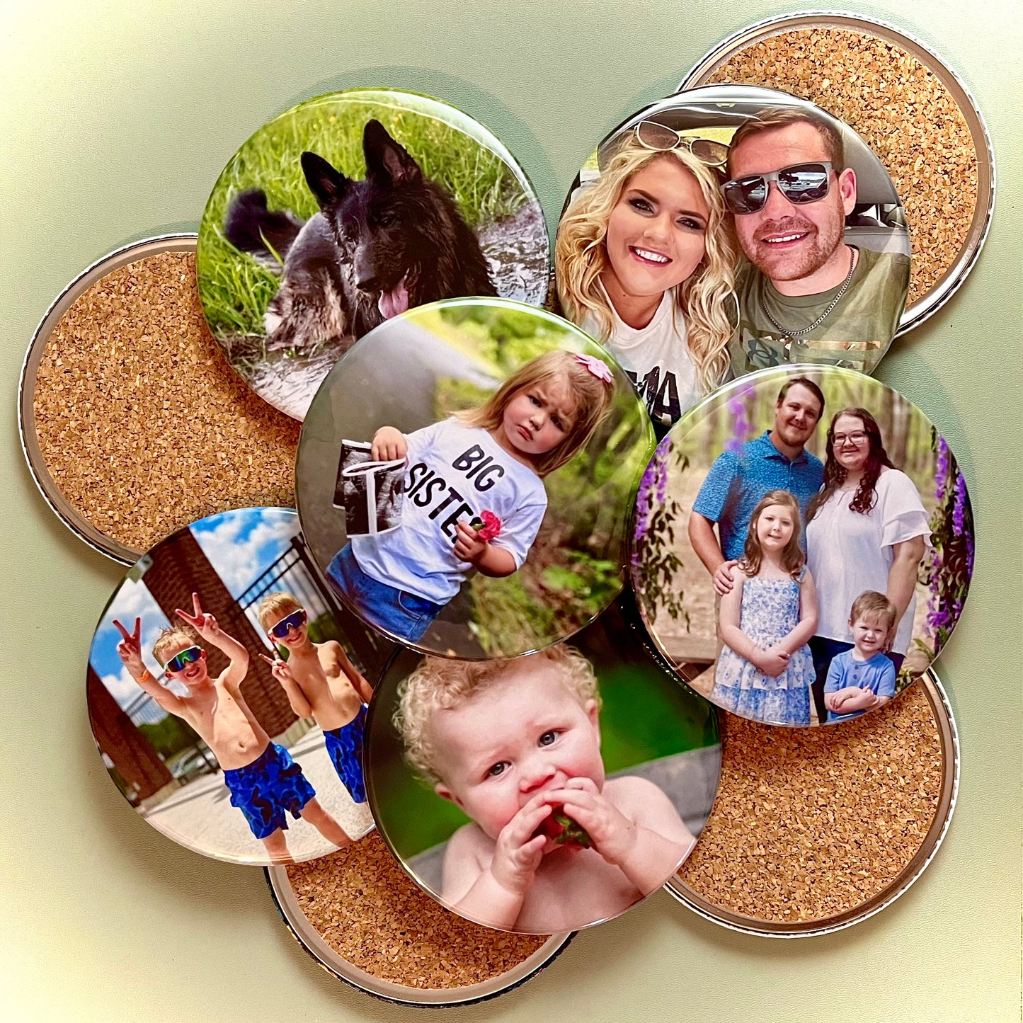 SET OF (4) CUSTOM PHOTO COASTERS