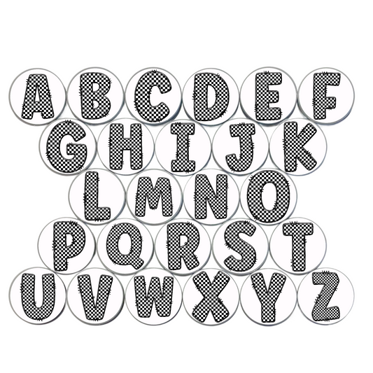 Checkered Alphabet Magnets
