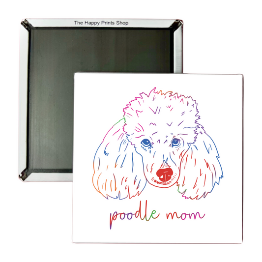 POODLE MOM 2X2 MAGNET