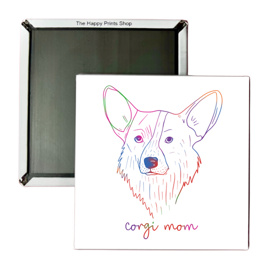 CORGI MOM 2X2 MAGNET
