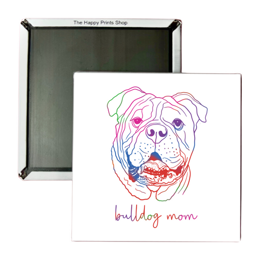 BULLDOG MOM 2X2 MAGNET