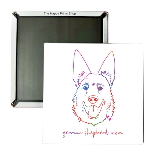 GERMAN SHEPHERD MOM 2X2 MAGNET