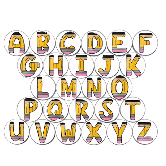 Pencil Alphabet Magnets