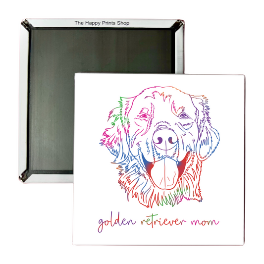 GOLDEN RETRIEVER MOM 2X2 MAGNET