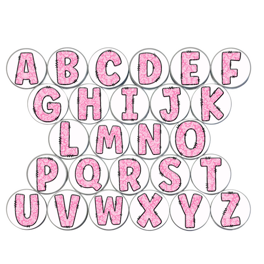 Pink Lace Alphabet Magnets