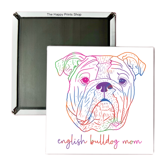 ENGLISH BULLDOG MOM 2X2 MAGNET