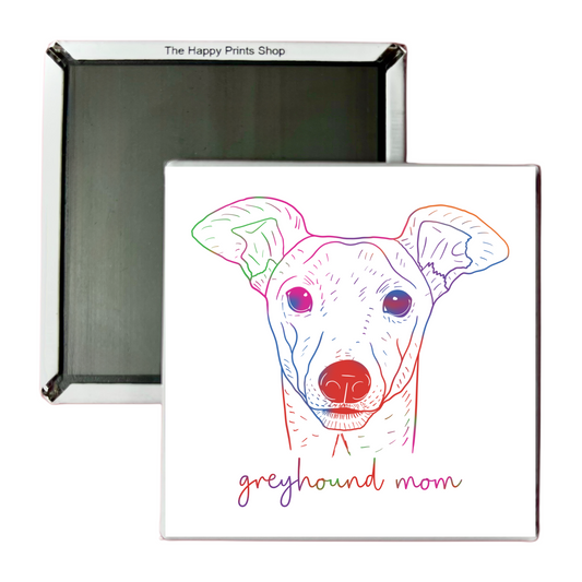 GREYHOUND MOM 2X2 MAGNET