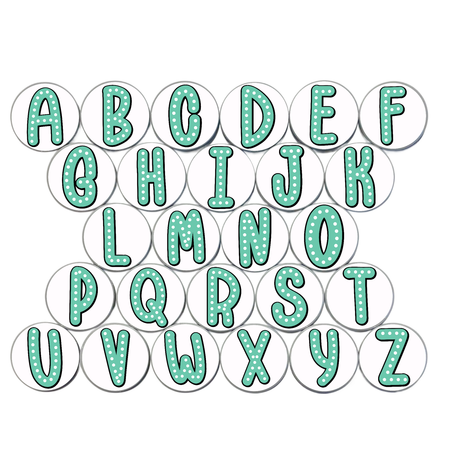 Turquoise Alphabet Magnets