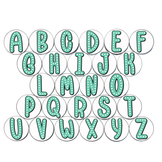Turquoise Alphabet Magnets