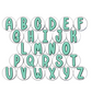 Turquoise Alphabet Magnets